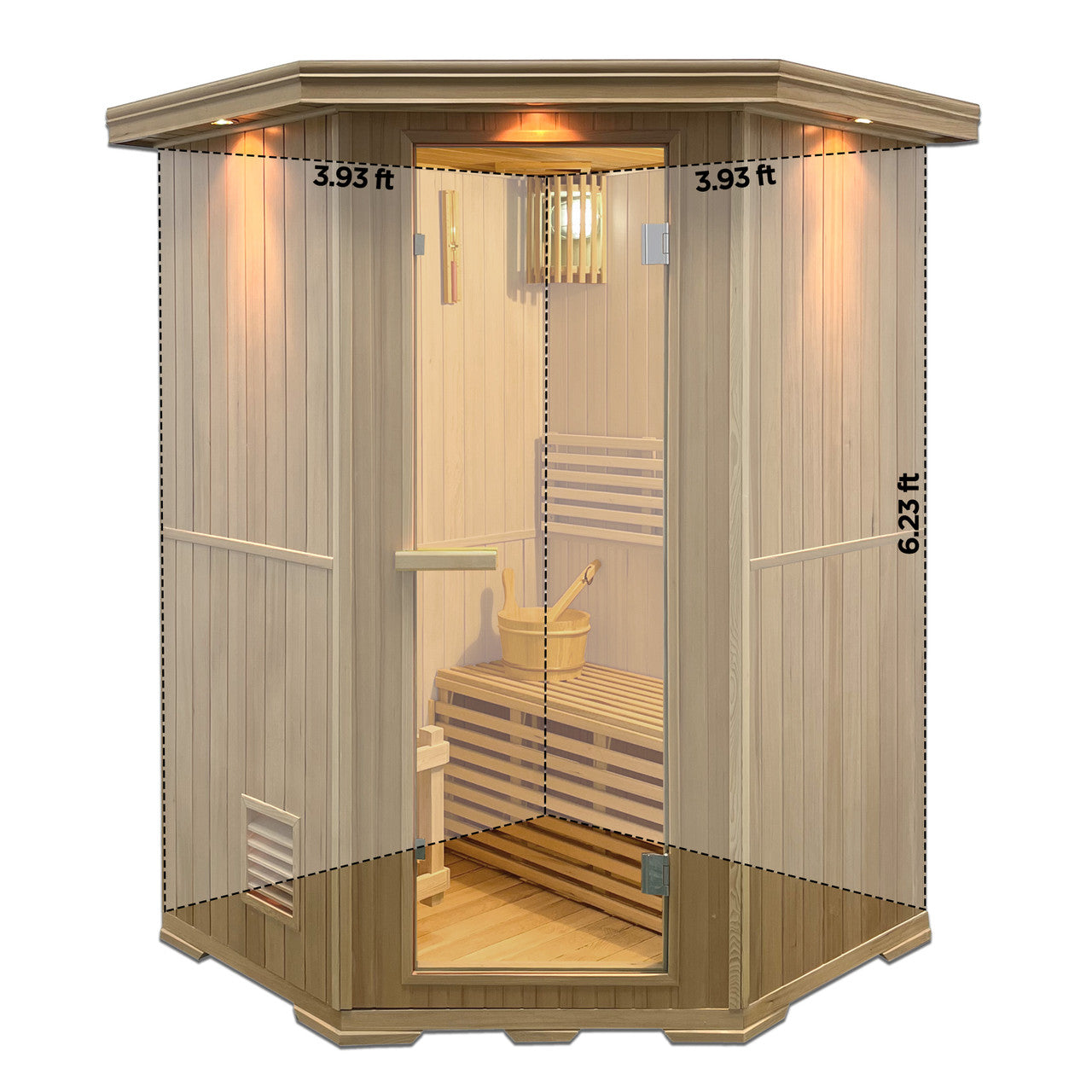 Aleko Canadian Hemlock Wet Dry Indoor Sauna -2 Person