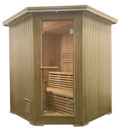 Aleko Canadian Hemlock Wet Dry Indoor Sauna - 4 Person