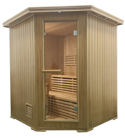 Aleko Canadian Hemlock Wet Dry Indoor Sauna - 4 Person