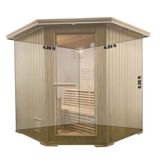 Aleko Canadian Hemlock Wet Dry Indoor Sauna -6 Person