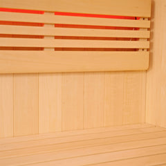 Aleko Canadian Hemlock Indoor Wet Dry Sauna with LED Lights - 4 Person