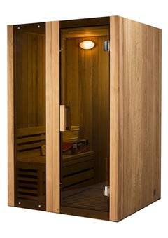 Aleko Canadian Cedar Indoor Wet Dry Sauna Steam Room -2 Person