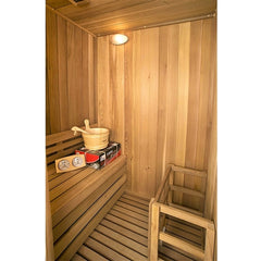 Aleko Canadian Cedar Indoor Wet Dry Sauna Steam Room -2 Person