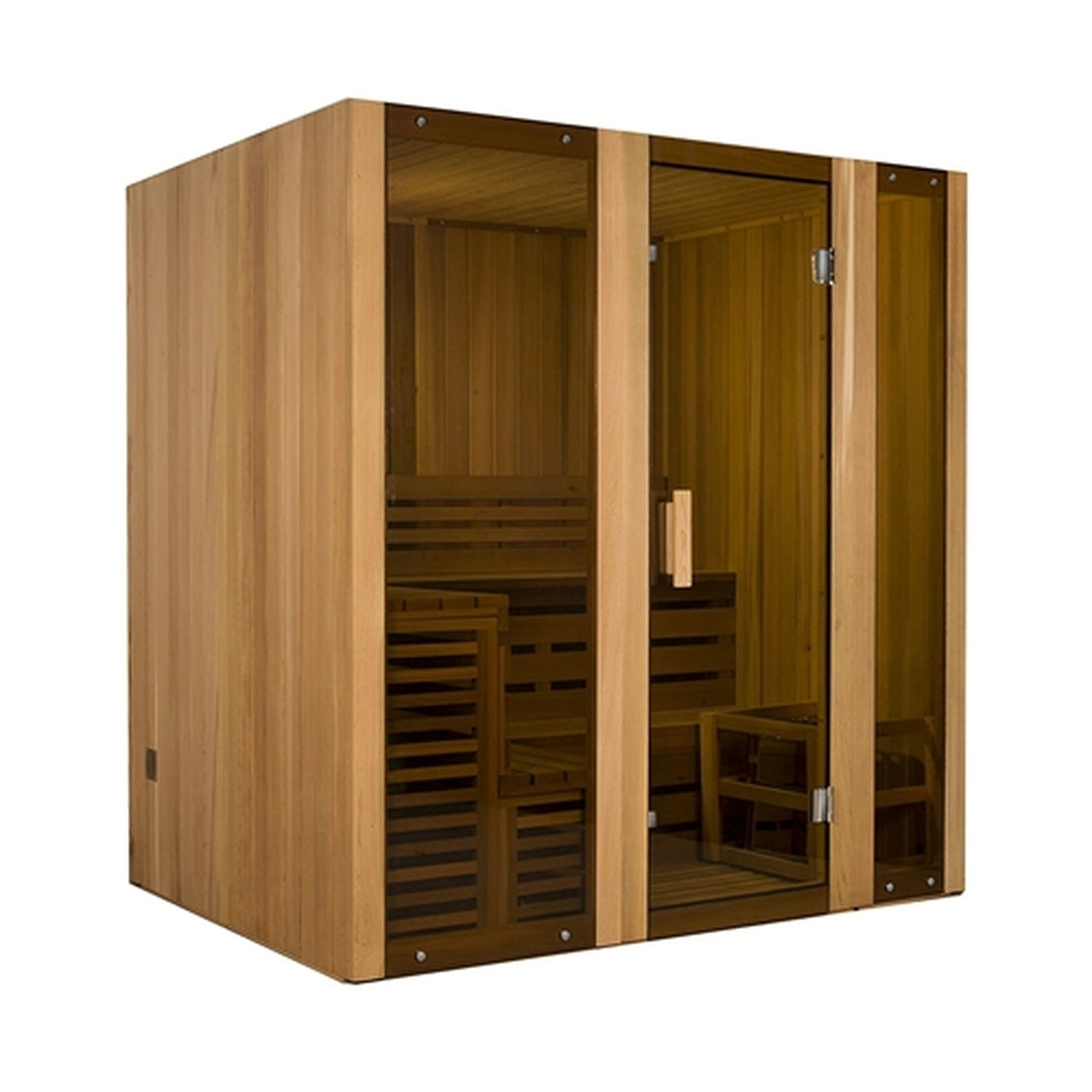 Aleko Canadian Cedar Indoor Wet Dry Steam Room Sauna  - 6 Person