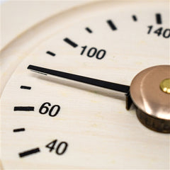Aleko Round Pine Wood Sauna Thermometer Gage in Fahrenheit