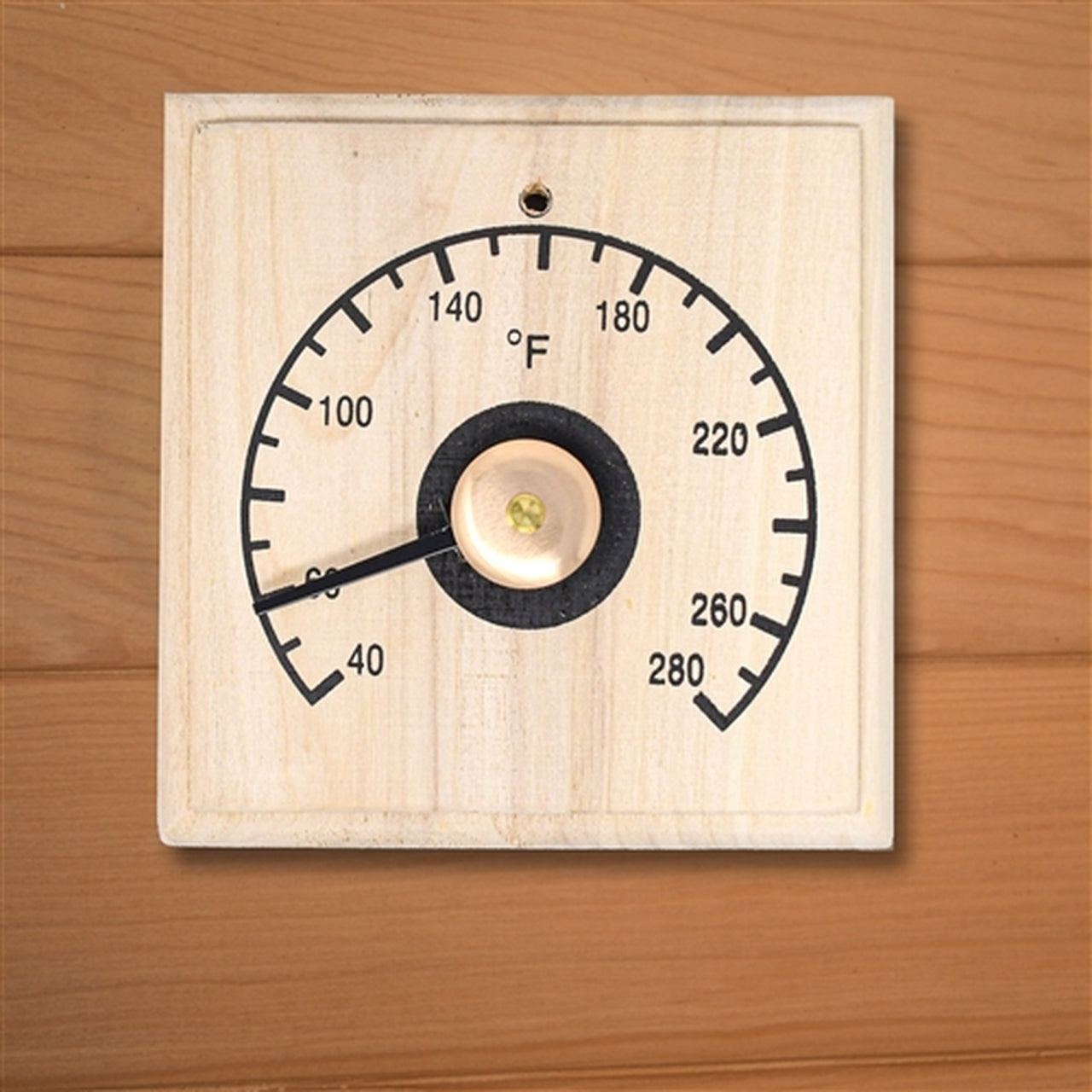 Aleko Finland Pine Square Thermometer in Fahrenheit