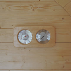 Aleko Wall-Mounted Pine Wood Thermometer and Hygrometer