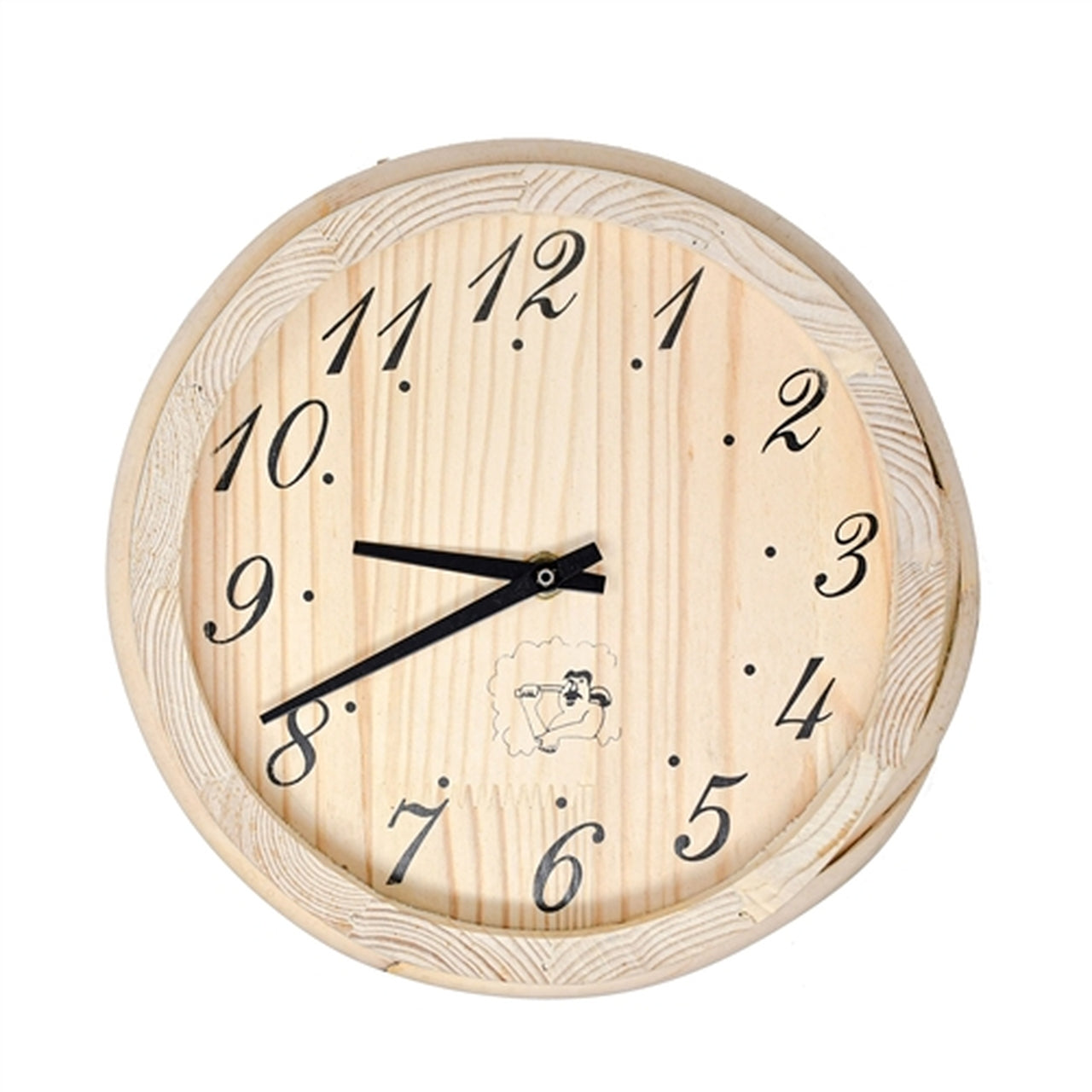 Aleko Handcrafted Analog Clock in Finnish Pine Wood