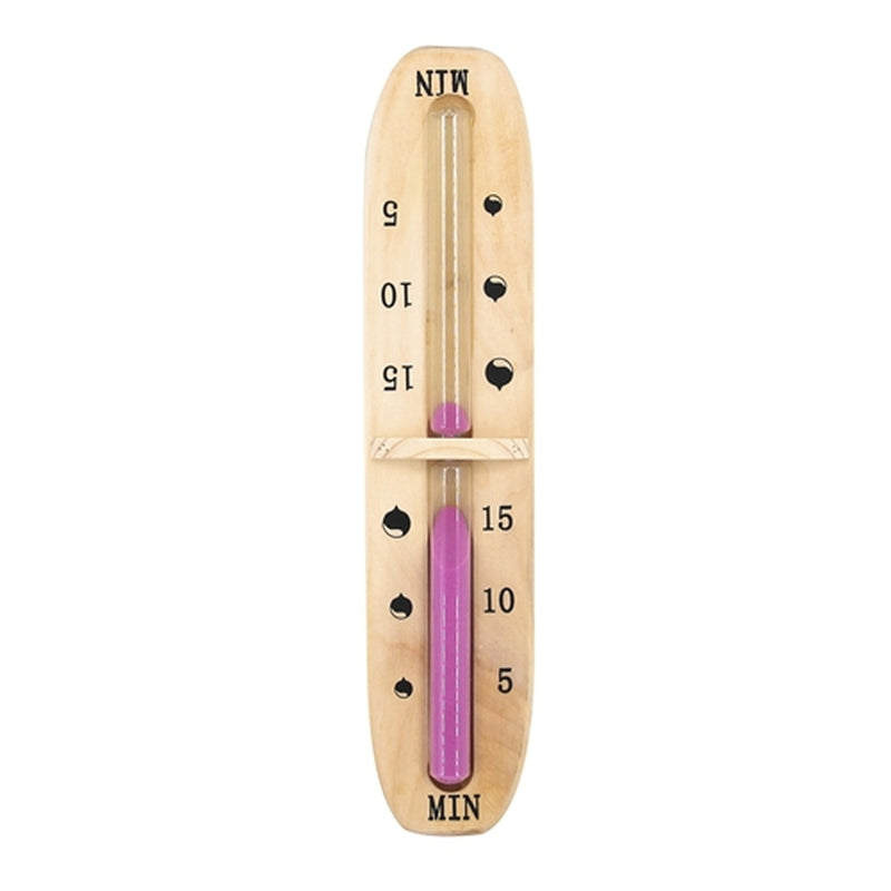 Aleko Pine Wall-Mounted Sauna Rotating Sand Timer - 15 Minute - Pink - Rounded Corners