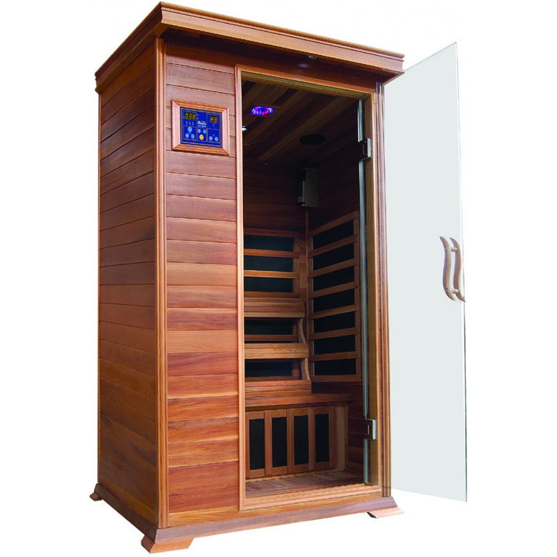 SunRay Sedona 1 Person Cedar Sauna w/Carbon Heaters-HL100K